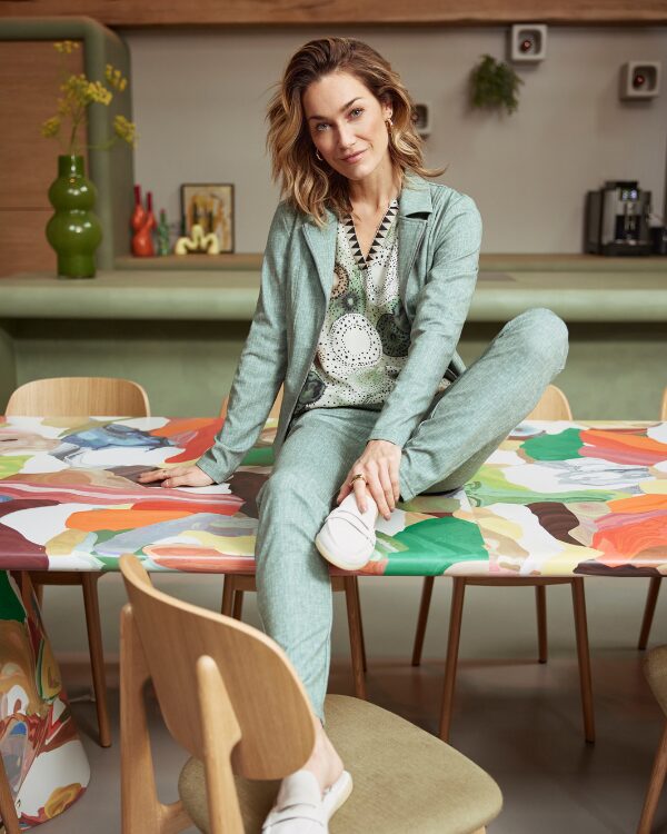 Dreamstar broekpak tricot pak co-ord jasje en wijde broek collectie 2025 - pastel groen