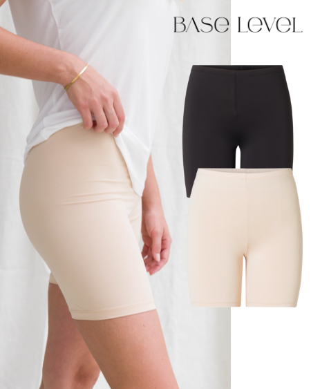Base Level basics travelstof fietsbroekjes voor onder een jurk of linnen broek