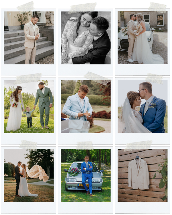 Bruidegom toegestuurd photowall klanten, getrouwd gefeliciteerd - trouwpakken bij Dijkstra Mode