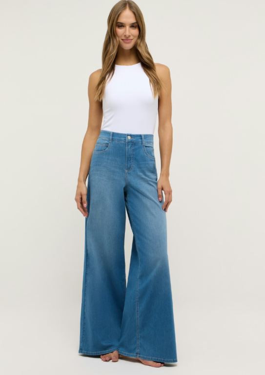 Angels Liva pasvorm model wijde rechte broek extra wijde pijpen trend 2026