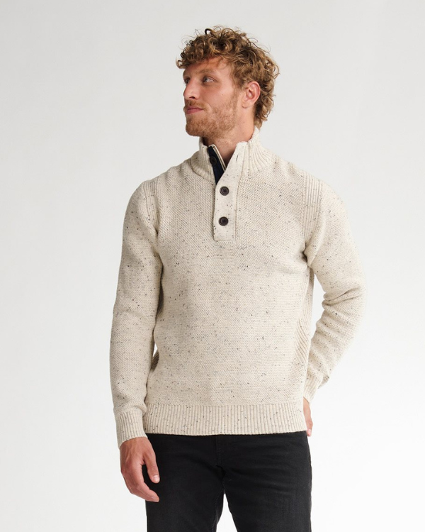 Petrol Industries beige crème zip-trui wintermode bij Dijkstra Mode