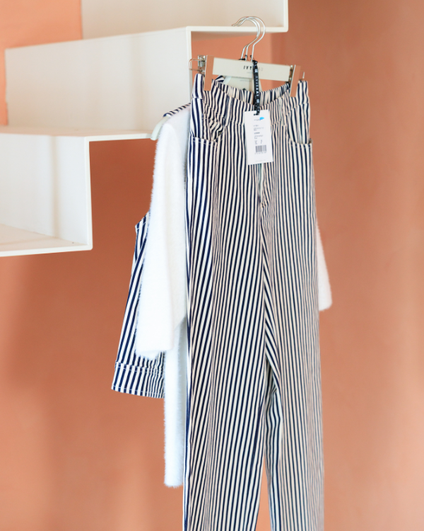 Ivy Beau gestreepte broek gilet streep items maritiem trend print